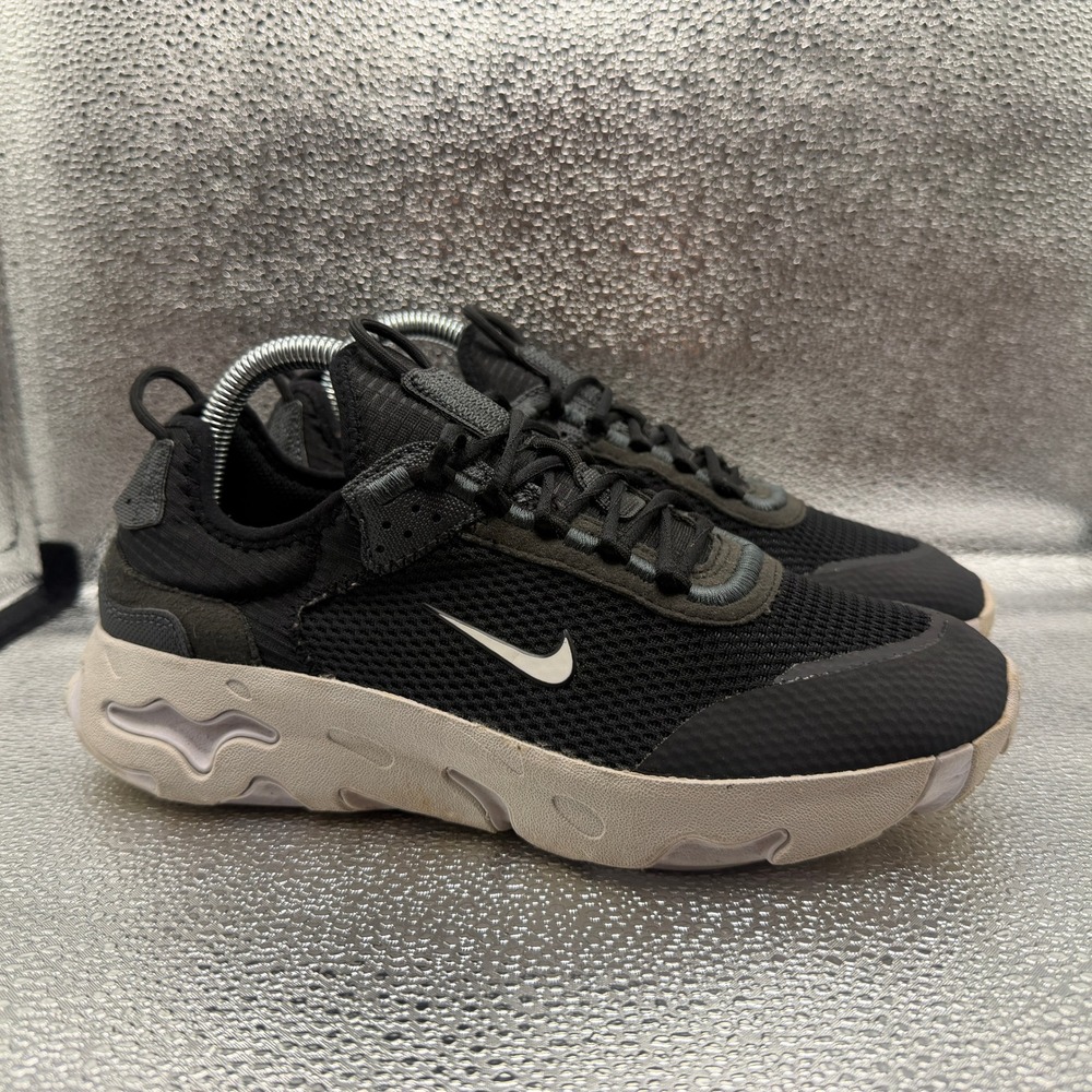 Size 6.5Y Nike React Live Kids Shoes Black Excellent CW1622-003 Running Sneakers
